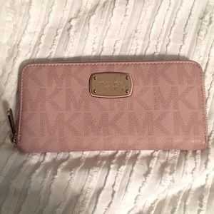 Michael Kors Monogram Pink Leather Wallet